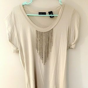 NY&Co tshirt with metal accent chains small
